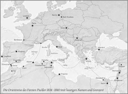 Reiseroute Fürst Pückler